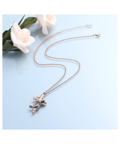 Cross Urn Necklace for Ashes for Women Men Dragonfly Cremation Jewelry Memorial Keepsake Ashes Pendant Rose Gold $10.74 Others