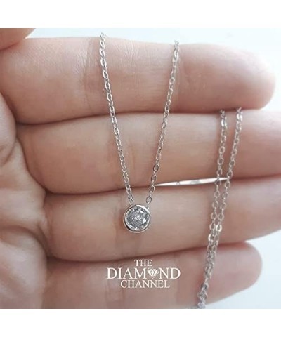 Certified NATURAL Diamond 14 Karat Solid Gold Bezel Set Diamond Necklace, Diamond Necklace for Women, 14 Karat Solid Gold Dia...