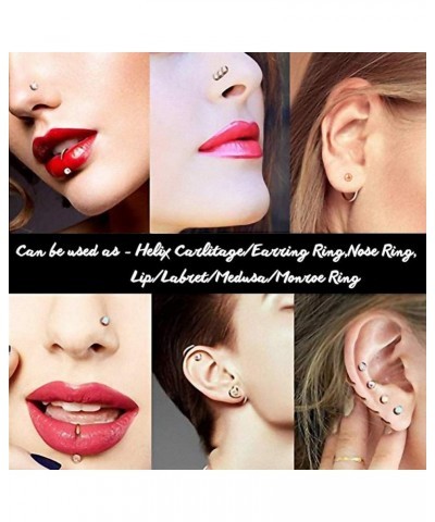 32Pcs C-Shaped Nose Ring L-Shaped Nose Studs Bone Tragus Cartilage Hoop Rings Piercings 20g for Men Women L-Shape & C-Shape, ...