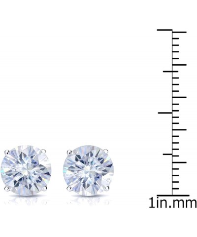 Platinum Round Moissanite Stud Earrings (1 to 7ct TGW, G-H) 4-Prong Set, Screw-Back 3.5 carats $225.28 Earrings