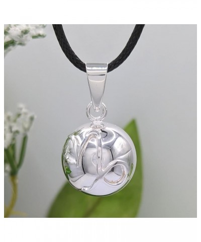 Zodiac Astrology Sun Sign Chime Ball Necklace, Angel Caller Harmony Ball, Astrology Glyph Stylized CAPRICORN 20" Black Cord w...