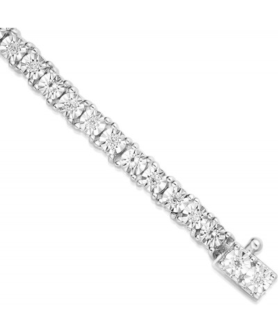 1/10-1 Cttw Lab Grown Diamond Tennis Bracelet for Women Rhodium Plated Sterling Silver 7 Inch Color F-G Clarity VS2 0.25 Cttw...