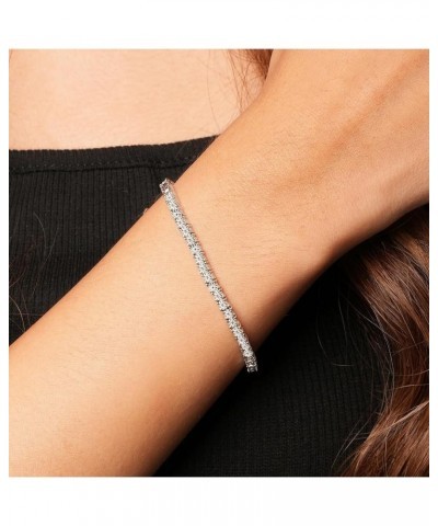 1/10-1 Cttw Lab Grown Diamond Tennis Bracelet for Women Rhodium Plated Sterling Silver 7 Inch Color F-G Clarity VS2 0.25 Cttw...