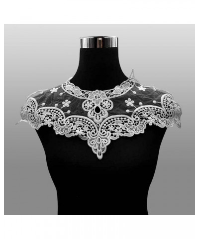 Hollow Out Lace Fake Collar Flower Embroidery Detachable Fake Collar DIY Lace Applique for Women Sky Blue $4.54 Necklaces