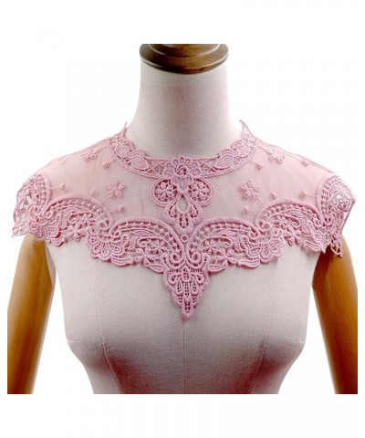 Hollow Out Lace Fake Collar Flower Embroidery Detachable Fake Collar DIY Lace Applique for Women Sky Blue $4.54 Necklaces