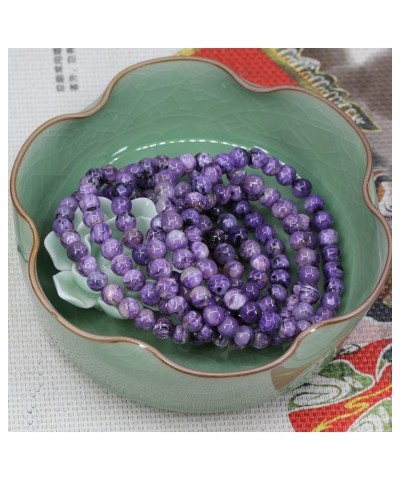 Gemstone 6mm Natural Round Beads Gemstones Crystal Stretch Bracelet 7 Inch Unisex AA Grade Russian Charoite $11.99 Bracelets