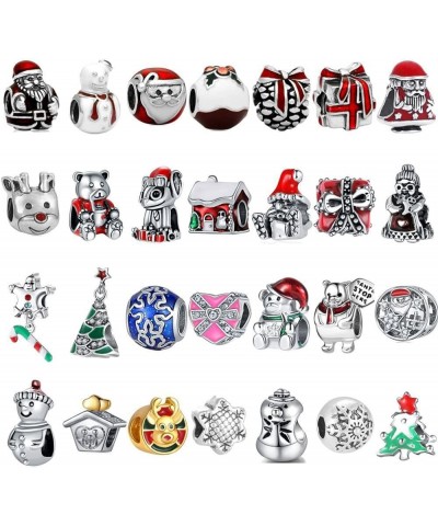 Christmas Charm for Bracelet 925 Sterling Silver Charms for Necklaces , Cute Animals Charms Jewelry Gift for Women Girls Snow...