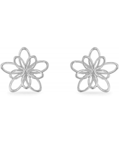 Jewelry Sterling Silver Wire Flower Stud Earrings $14.83 Earrings