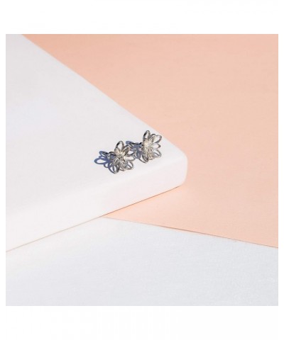 Jewelry Sterling Silver Wire Flower Stud Earrings $14.83 Earrings