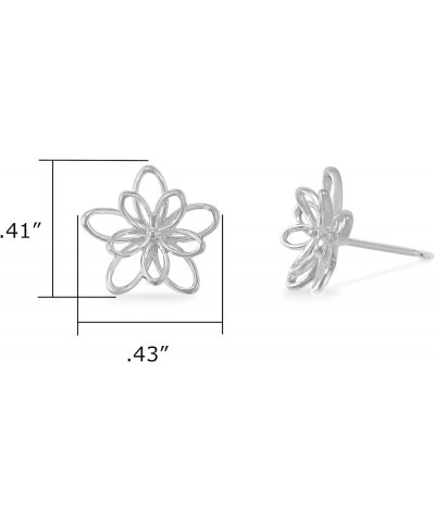 Jewelry Sterling Silver Wire Flower Stud Earrings $14.83 Earrings