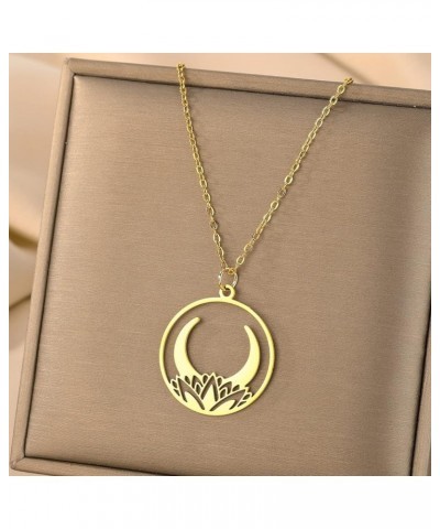 Lotus Flower Moon Necklace, Flower Lovers, Minimalist Jewelry 33 $5.69 Necklaces