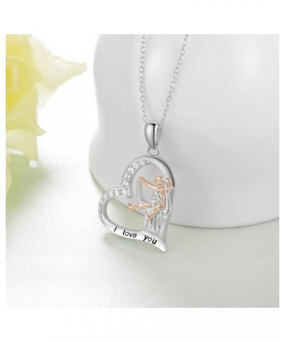 Daughter Heart Pendant Necklace from Dad Mom 925 Sterling Silver I Love You Forever to My Daughters Birthday Jewelry Gifts $1...