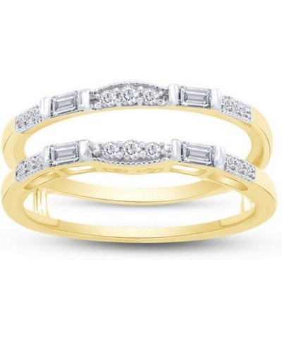 DVVS1 Baguette Cut Simulated Diamond Solitaire Enhancer Ring Guard Wrap 18k Yellow Gold Over Sterling (8.75) $25.80 Rings