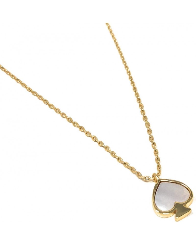 Signature Spade Mother of Pearl Gold Plated Mini Charm Pendant Necklace Cream $30.00 Necklaces