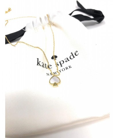 Signature Spade Mother of Pearl Gold Plated Mini Charm Pendant Necklace Cream $30.00 Necklaces