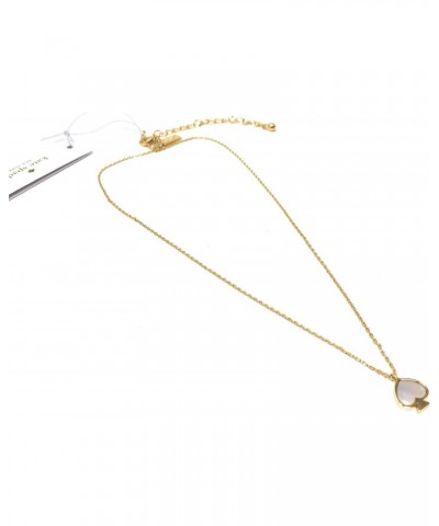 Signature Spade Mother of Pearl Gold Plated Mini Charm Pendant Necklace Cream $30.00 Necklaces