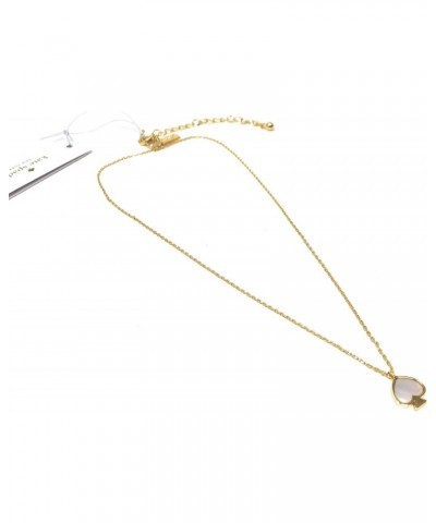 Signature Spade Mother of Pearl Gold Plated Mini Charm Pendant Necklace Cream $30.00 Necklaces