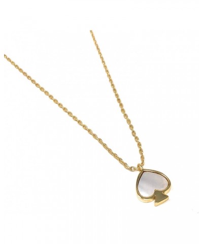 Signature Spade Mother of Pearl Gold Plated Mini Charm Pendant Necklace Cream $30.00 Necklaces