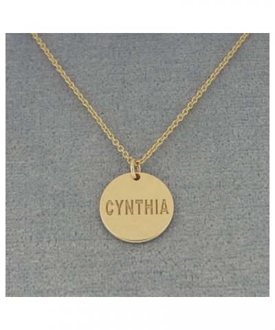 Tiny 1/2 Inch Round Disc Charm Pendant Solid 10K Gold Personalized Deep Laser Engraved Any Name GC04 18.0 Inches $54.97 Pendants