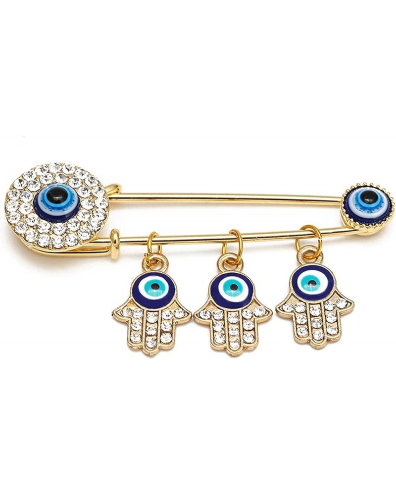 Muslim AllahTurkish Evil Eye Hamsa Hand of Fatima Brooch Pins Jewelry Gift FB-Gold Evil Eye Brooch $7.83 Brooches & Pins