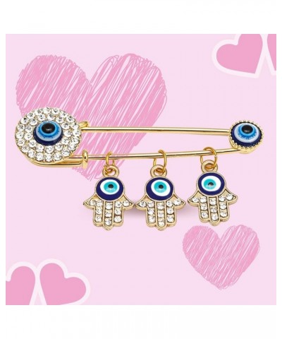 Muslim AllahTurkish Evil Eye Hamsa Hand of Fatima Brooch Pins Jewelry Gift FB-Gold Evil Eye Brooch $7.83 Brooches & Pins