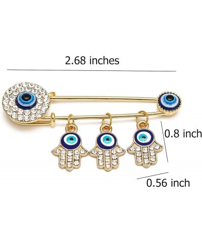 Muslim AllahTurkish Evil Eye Hamsa Hand of Fatima Brooch Pins Jewelry Gift FB-Gold Evil Eye Brooch $7.83 Brooches & Pins