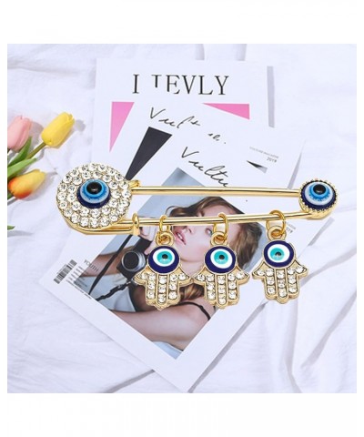 Muslim AllahTurkish Evil Eye Hamsa Hand of Fatima Brooch Pins Jewelry Gift FB-Gold Evil Eye Brooch $7.83 Brooches & Pins