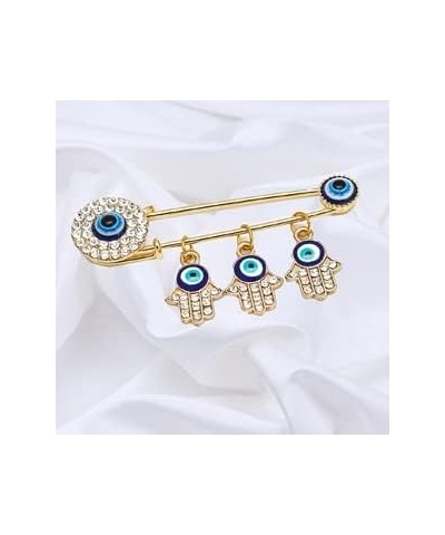 Muslim AllahTurkish Evil Eye Hamsa Hand of Fatima Brooch Pins Jewelry Gift FB-Gold Evil Eye Brooch $7.83 Brooches & Pins