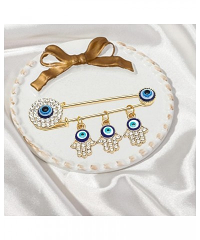 Muslim AllahTurkish Evil Eye Hamsa Hand of Fatima Brooch Pins Jewelry Gift FB-Gold Evil Eye Brooch $7.83 Brooches & Pins