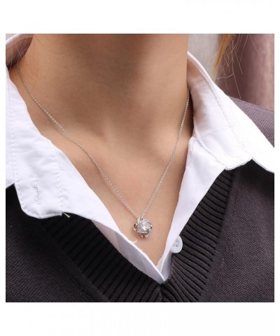 925 Sterling Silver Love Knot Necklace for Women with Cubic Zirconia for Mom Daugter Sister Boyfriend's Mom on Wedding Christ...