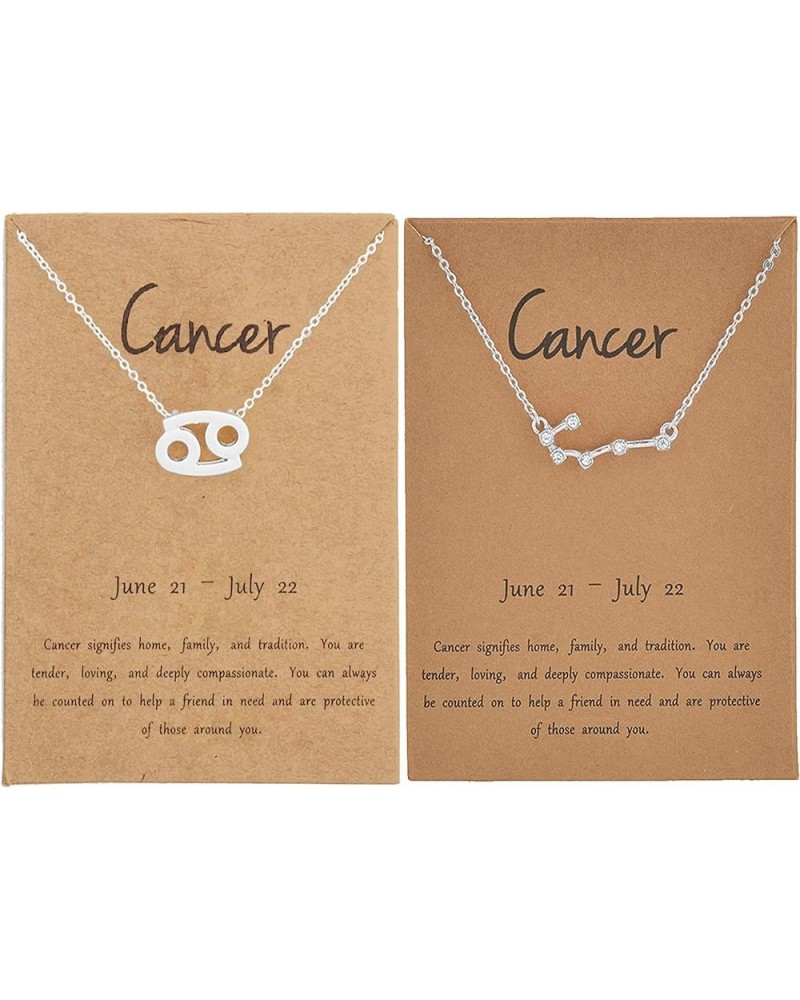 2pcs Silver Zodiac Necklace Constellation Horoscope Astrology Necklace Horoscope Zodiac Sign Pendant Necklace Birthday Gifts ...