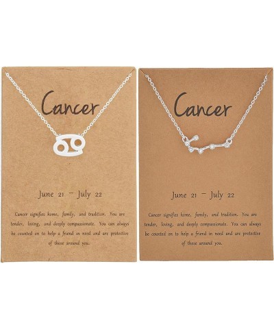 2pcs Silver Zodiac Necklace Constellation Horoscope Astrology Necklace Horoscope Zodiac Sign Pendant Necklace Birthday Gifts ...