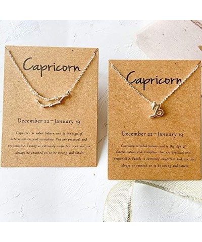 2pcs Silver Zodiac Necklace Constellation Horoscope Astrology Necklace Horoscope Zodiac Sign Pendant Necklace Birthday Gifts ...