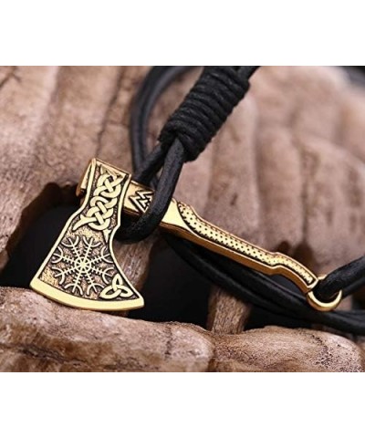 Viking Perun's Axe Helm of Awe Talisman Wrap Anchor Leather Rope Bradied Bracelets style 2 $11.54 Bracelets