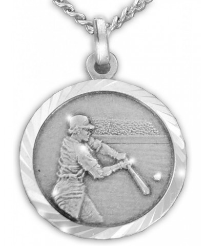 Sterling Silver Saint Christopher Necklace Baseball Sports Medal Pendant, 3/4 Inch $32.80 Necklaces