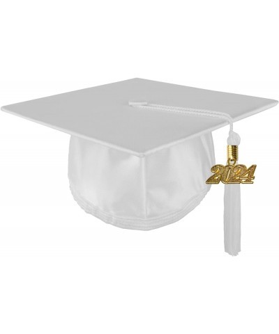 Kindergarten Preschool Unisex Shiny Graduation Cap with Gold Charm Tassel White $8.24 Bracelets