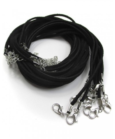 10pcs Faux Leather Suede Cord Necklace with Lobster Clasp Extended Chain (17", Black) 25" BLACK $6.71 Necklaces