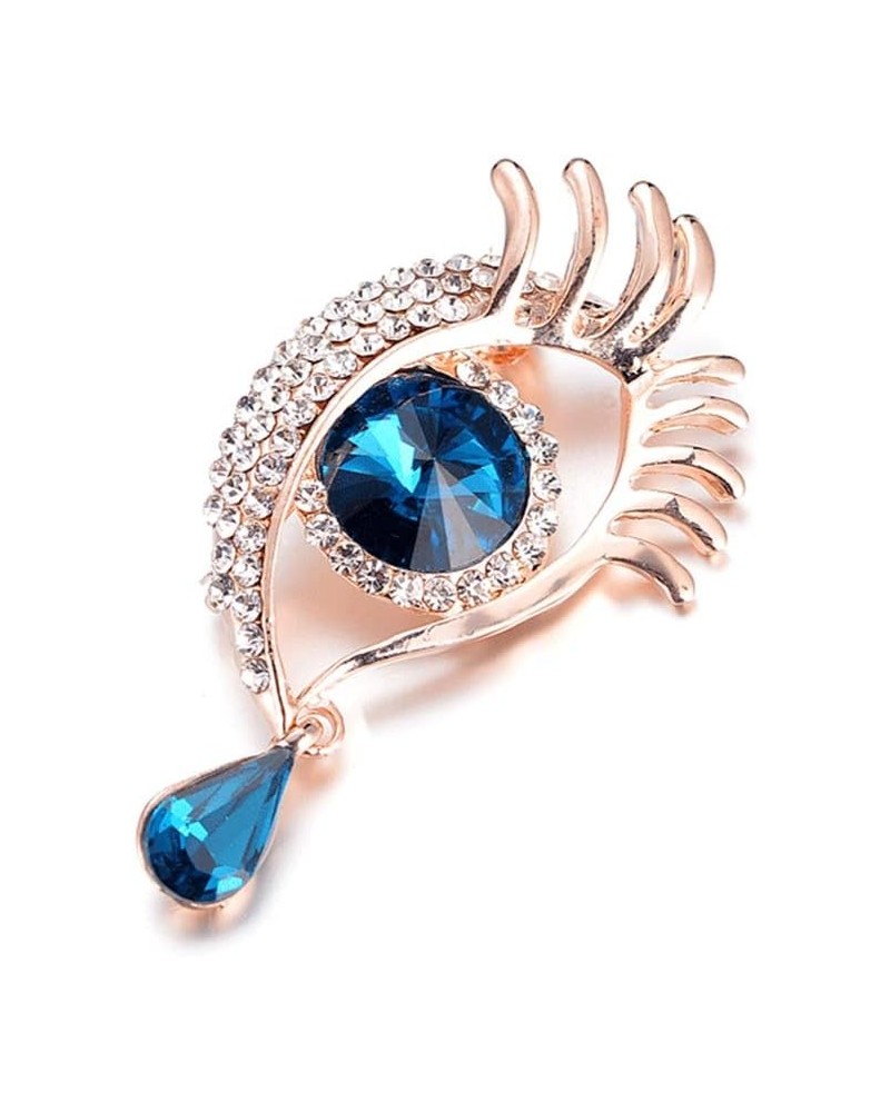 Breastpin Angel's Tears Shape Brooch Pin Ladies Corsage Clothing Accessories Gold+Blue $5.67 Brooches & Pins