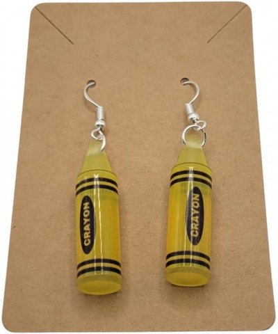 Crayon Earrings Set for Women Girls | Creative Art | Teachers Appreciation Lemon Yellow $9.24 Earrings