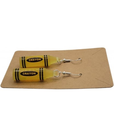 Crayon Earrings Set for Women Girls | Creative Art | Teachers Appreciation Lemon Yellow $9.24 Earrings