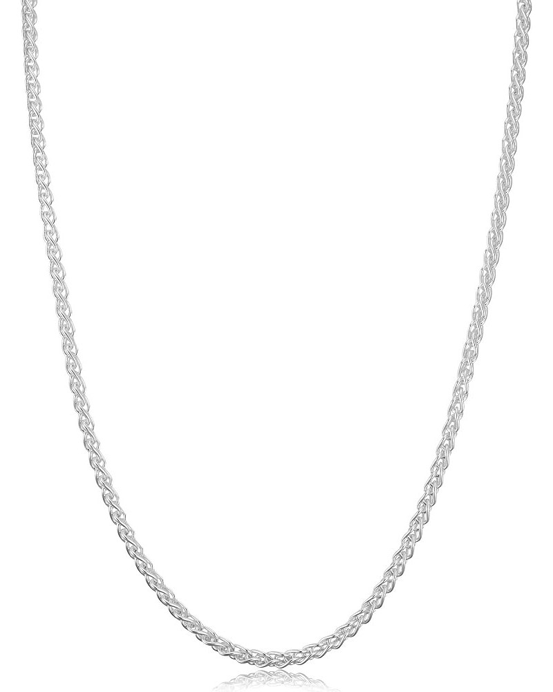 925 Sterling Silver Round Wheat Chain Necklace (1 mm, 1.5 mm, 2 mm or 2.6 mm) | Made in Italy 30 inch 2.6 mm wide $9.97 Neckl...