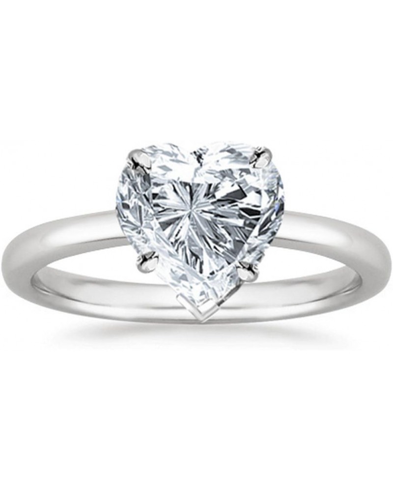 0.75 3/4 Ct GIA Certified Heart Cut Solitaire Diamond Engagement Ring 14K White Gold (J Color SI1-SI2 Clarity) White Gold $56...