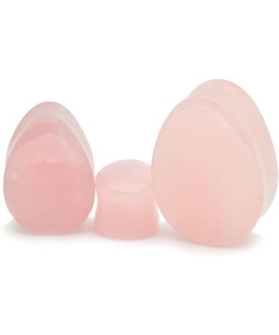 Rose Quartz Stone Teardrop Plugs - Sold as a Pair 5/8" (16mm) $10.19 Body Jewelry