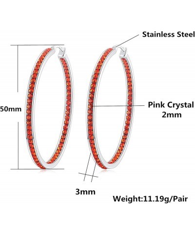 Mult-colors Crystal Stainless Steel Hoop Earring for Women Hypoallergenic Jewelry for Sensitive Ears Large Big Hoop Earrings ...