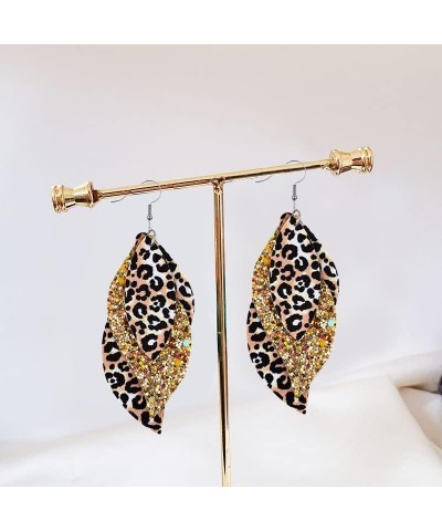 Leaf Leather Earrings for Women Handmade Fringe Feather Lightweight Teardrop Leather Earrings Drop and Dangle Earrings for Wo...