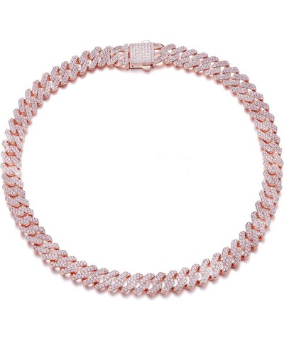 Cuban Link Chain for Women Diamond Miami Cuban Choker Necklace 12mm Pink Crystal Iced Out Chain Bling Hip Hop Jewelry for Wom...