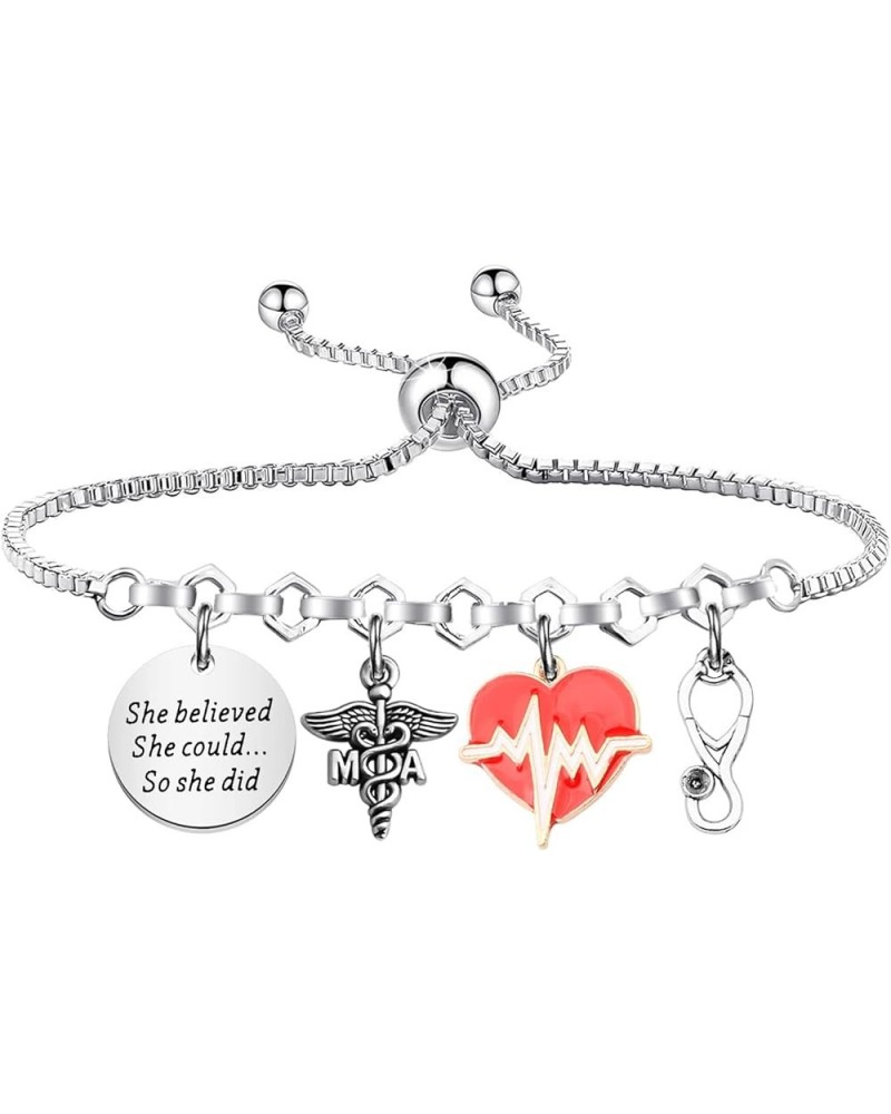 PLITI Medical Assistant Gift Medical Assistant Graduation Gift She Believed She Could So She Did MA Charm Bangle she believed...