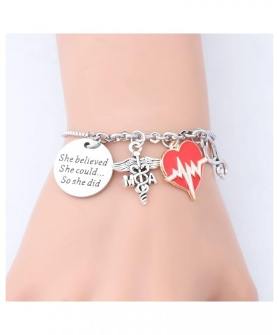 PLITI Medical Assistant Gift Medical Assistant Graduation Gift She Believed She Could So She Did MA Charm Bangle she believed...