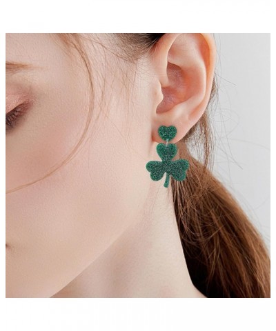 St. Patrick's Day Earrings For Women Girls, Irish Shamrock Acrylic Dangle Earrings, Green Clover Drop Earrings For St. Patric...