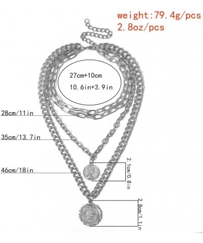 Chunky Necklaces for women Punk Chain Silver Statement Collar Necklace typeA 8 $6.62 Necklaces